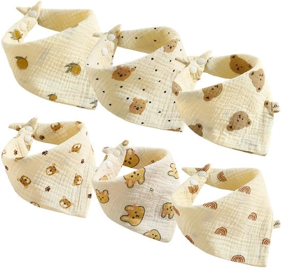 6 pezzi di bavaglino per bambino quadrato fascia per bambino asciugamano per bambino fascia per bambino unisex giallo
