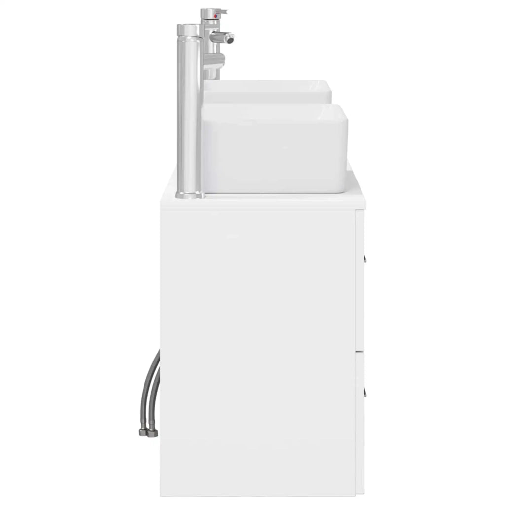 Set di Armadi da Bagno 3 pz Bianco 136 x 35 x 80 cm 3405859
