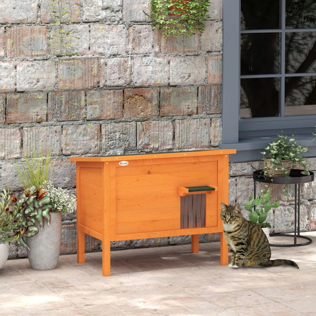 Casetta per Gatti da Esterno ¨C zephmum ¨C Arancione e Verde 85x50x68.5 cm