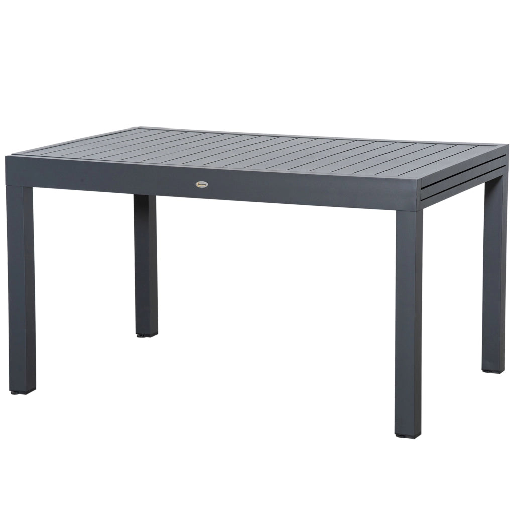 Tavolo da Giardino Allungabile per 8-10 Persone ¨C zephmum ¨C Grigio, Alluminio, 135-270x90x75cm