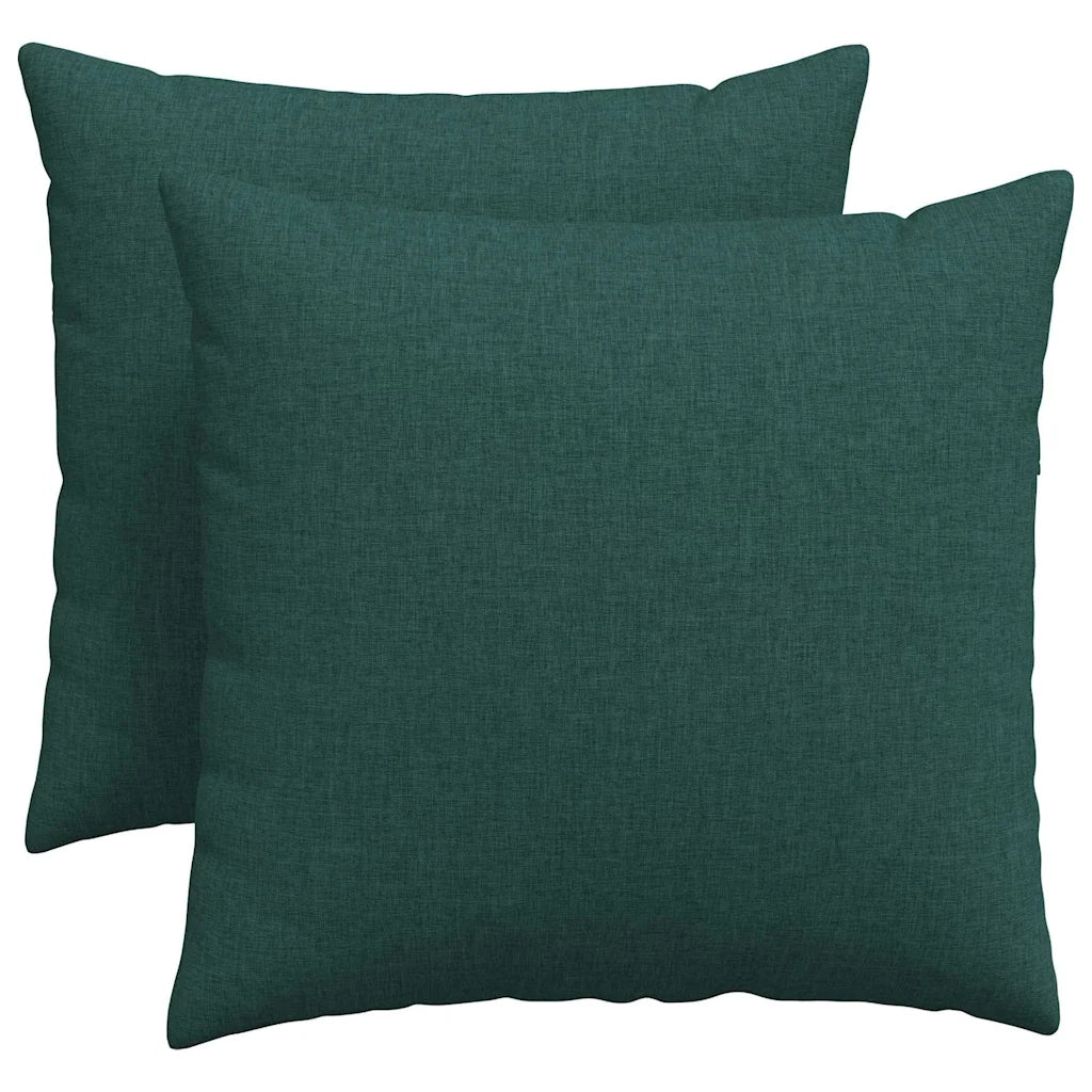 Cuscini da Divano 2 pz | Cuscini per sedie Verde Scuro 50 x 50 cm Tessuto