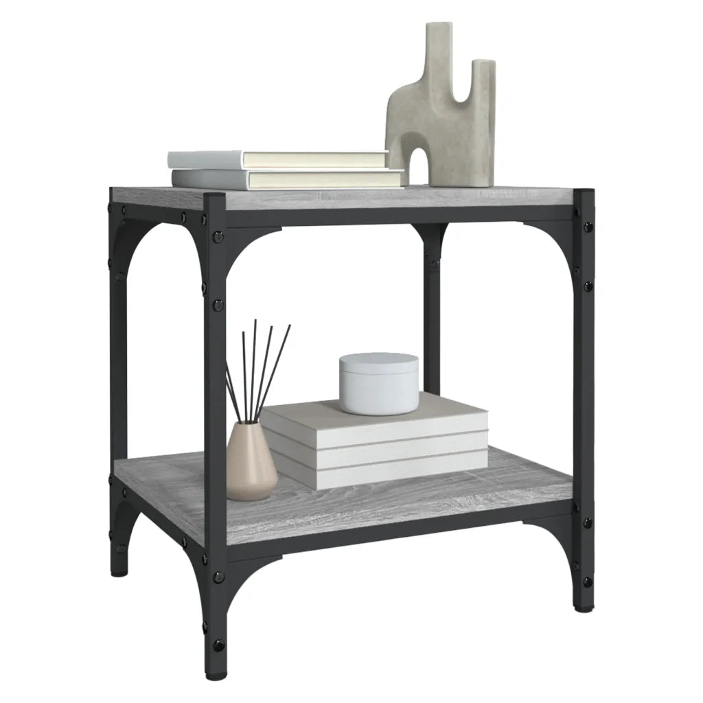 Mobile TV Grigio Sonoma 40x33x41 cm Legno Multistrato e Acciaio 819305