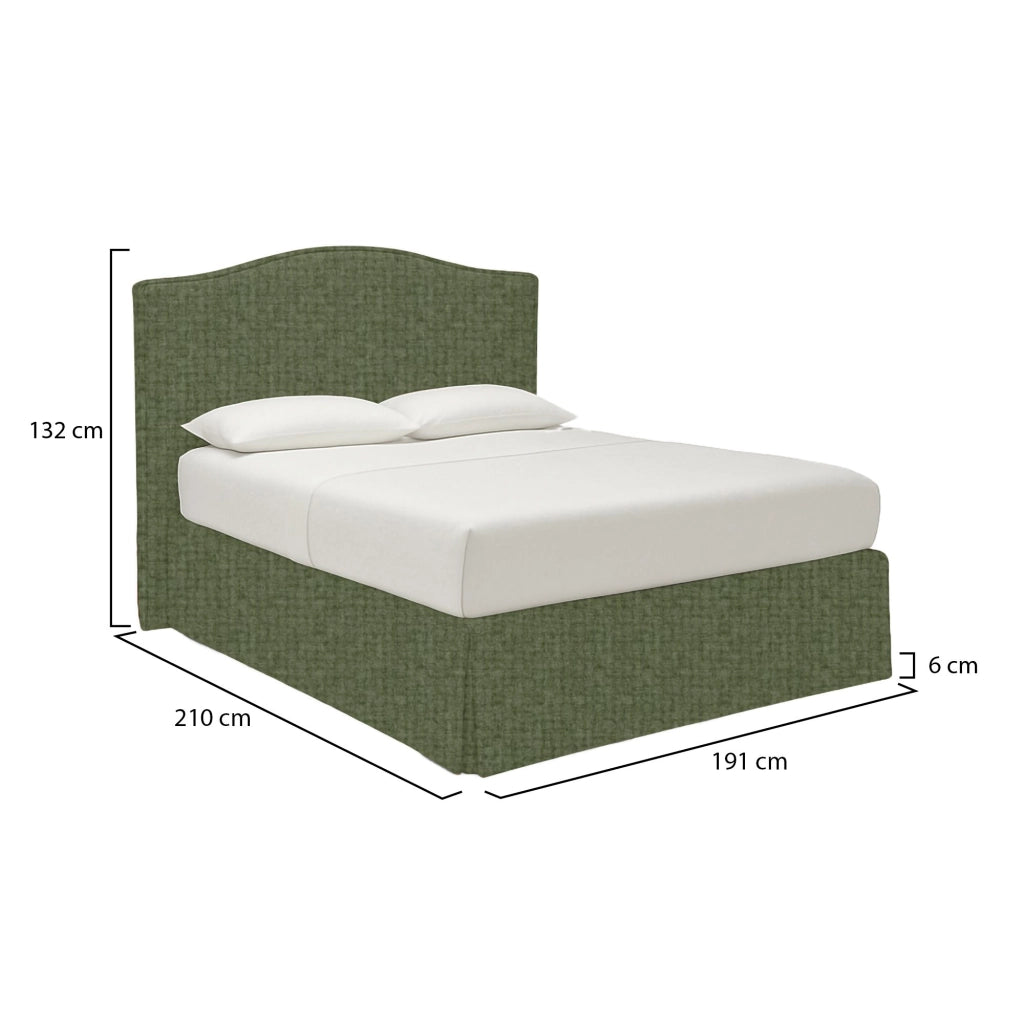 Bebington, Letto Matrimoniale Sfoderabile Made in Italy, Verde