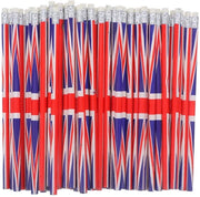 Potloden con Bandiera Britannica - 60 pezzi - Ideali per Scuola e Feste - Potlone britannico con gomma - Perfetti per Bambini e Progetti Creativi