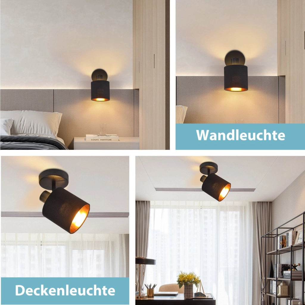 ZMH Faretto da soffitto vintage orientabili 350° E14 per soggiorno