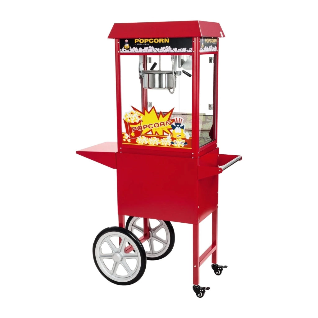 Macchina professionale per popcorn rossa 1600 watt con carrello 3614068