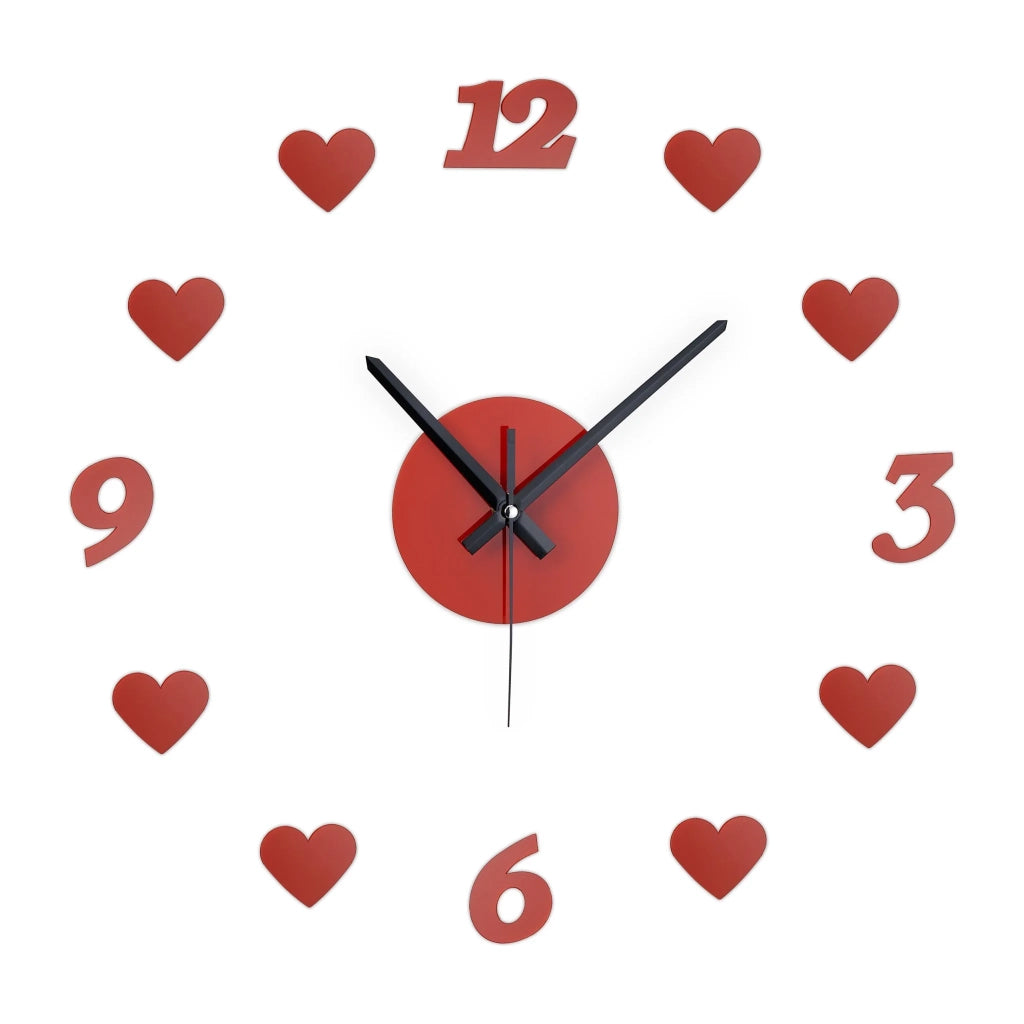 Orologio da parete decorativo romantico personalizzabile finitura originale diametro regolabile in plastica rossa 13_0013275