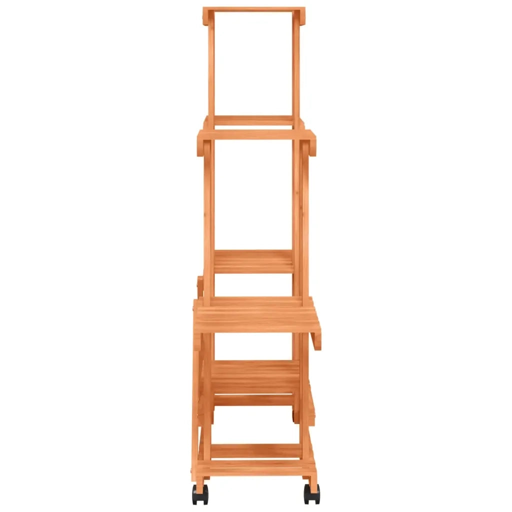 Portafiori con Ruote-Supporto per Piante Mobile-Rastrelliera per Fiori 95x25x101 cm in Legno Massello di Abete 837875