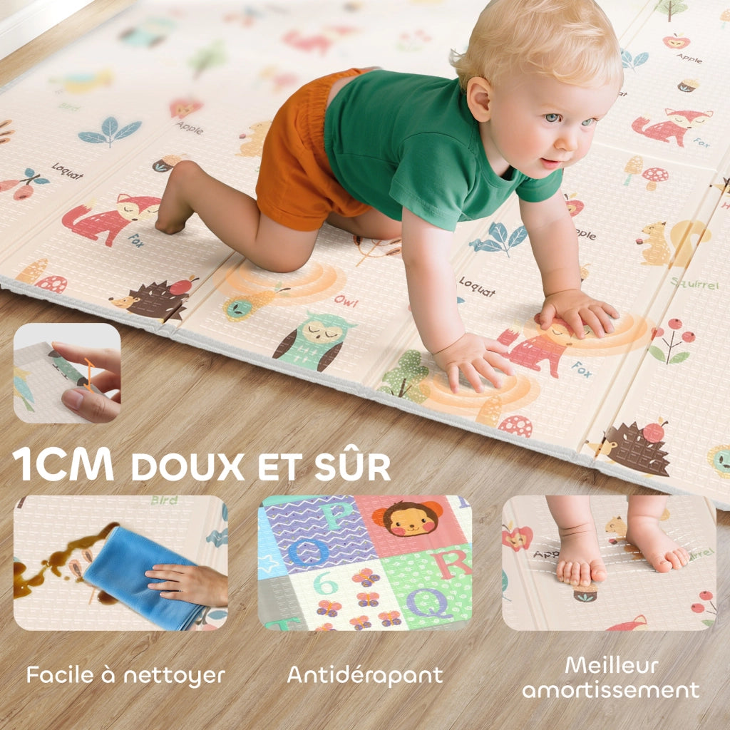 Tapis de jeu per bambini reversibile e pieghevole ¨C zephmum ¨C 180x150x1 cm multicolore