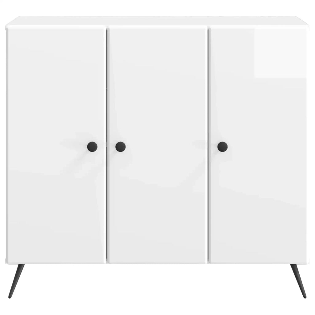 Credenza Bianco Lucido 89 x 34,5 x 80 cm Legno ingegnerizzato