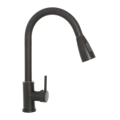 Miscelatore cucina nero opaco in acciaio inox con doccetta estraibile