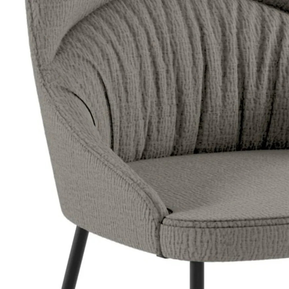 Set di 4 sedie da pranzo imbottite in tessuto grigio chiaro Harmony con struttura in metallo facili da pulire | Duzzle