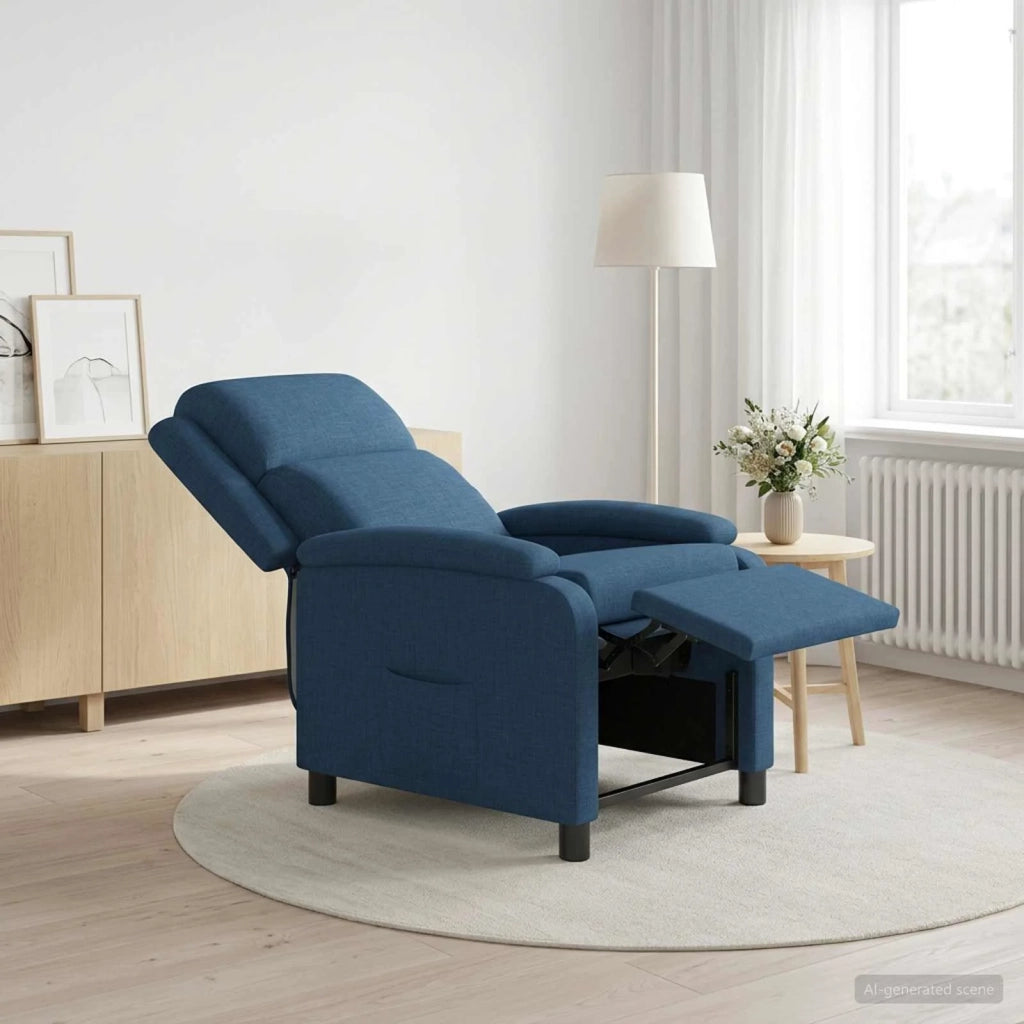 Divano Sedia-Poltrona reclinabile Blu Tessuto 105359