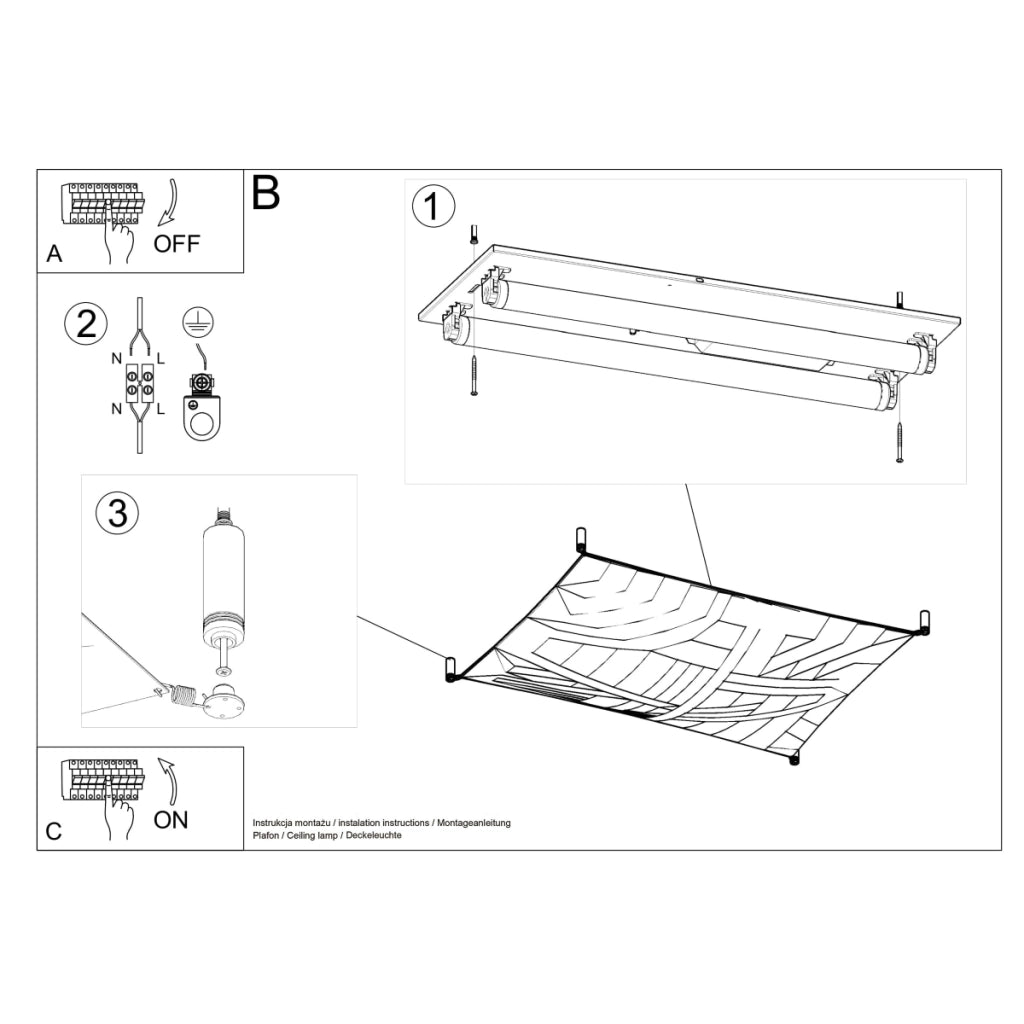 Lampada da soffitto LUNA 2BM 2x8,5W 850lm 3000K Bianco Minimalista Rettangolare
