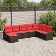 Set di divani 8 pz Marrone polyrattan 3346844
