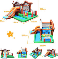 Casa Gonfiabile, Castello Gonfiabile con Scivolo, Parete per Arrampicarsi, Borsa di Trasporto, Regalo Perfetto per Bambini 3-10 Anni, Uso Interno ed Esterno