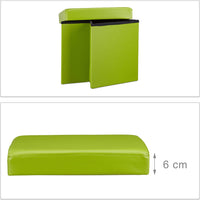 Sgabello ottomano panca pieghevole contenitore stabile sintetico 38 cm verde 13_0002806_7