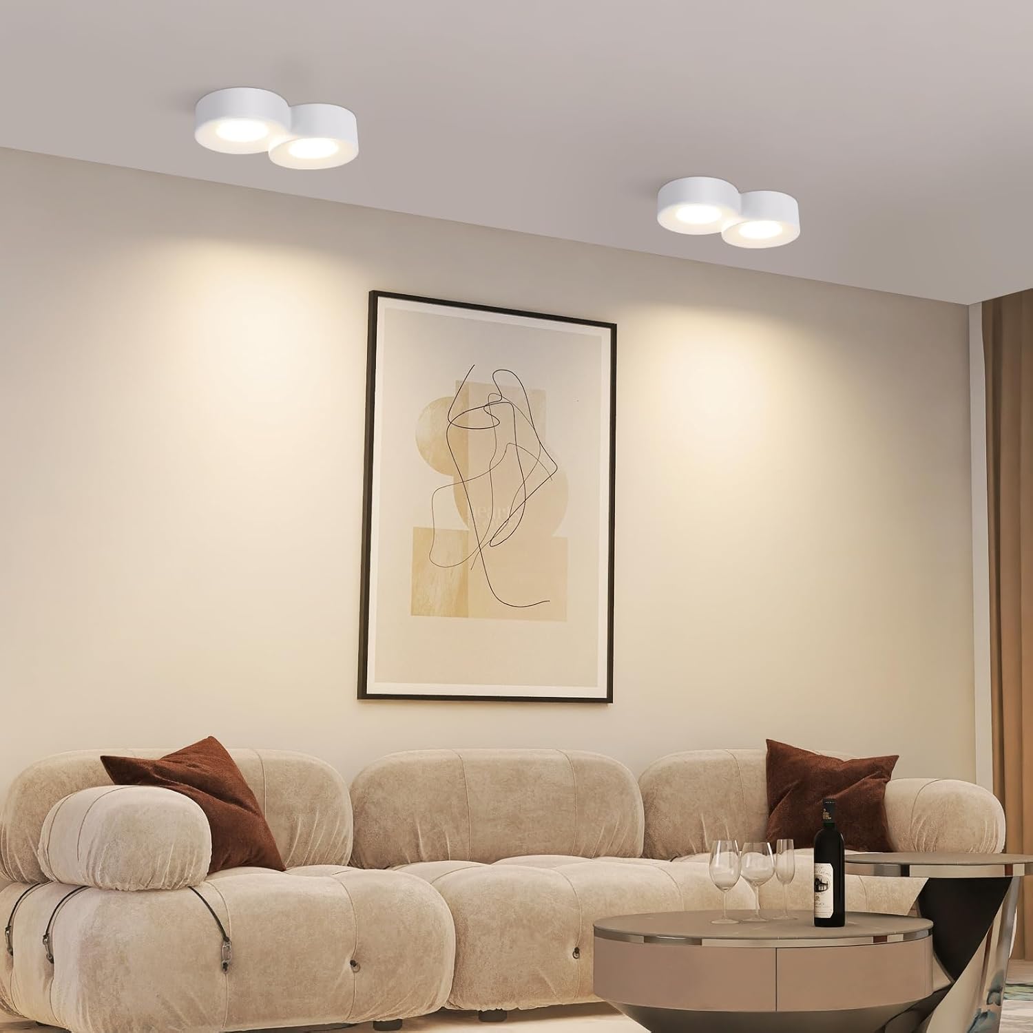 ZMH Lampada da soffitto faretto GU10 bianco moderno per cucina soggiorno