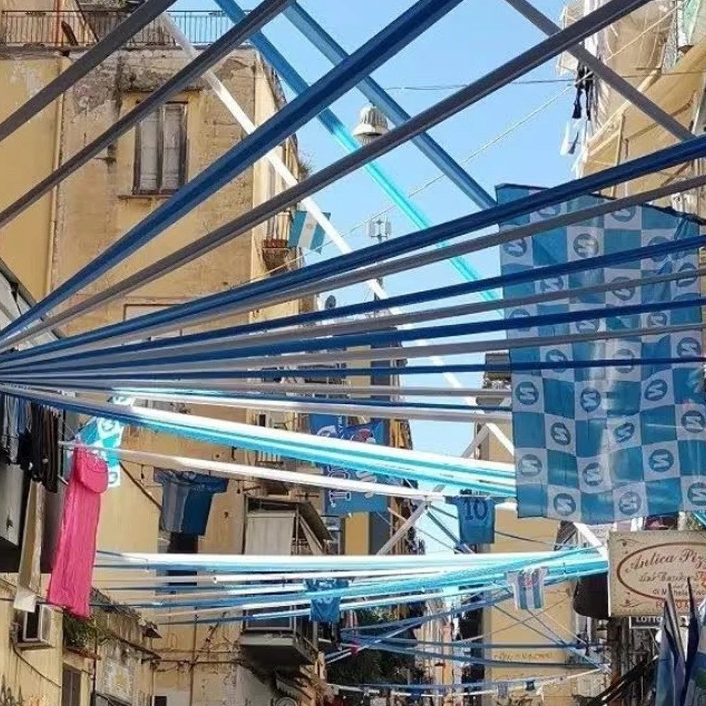 Trade Shop - 2pz Nastri Celebrativi Per La Festa Del Terzo Scudetto Del Napoli Bianco Azzurro -
