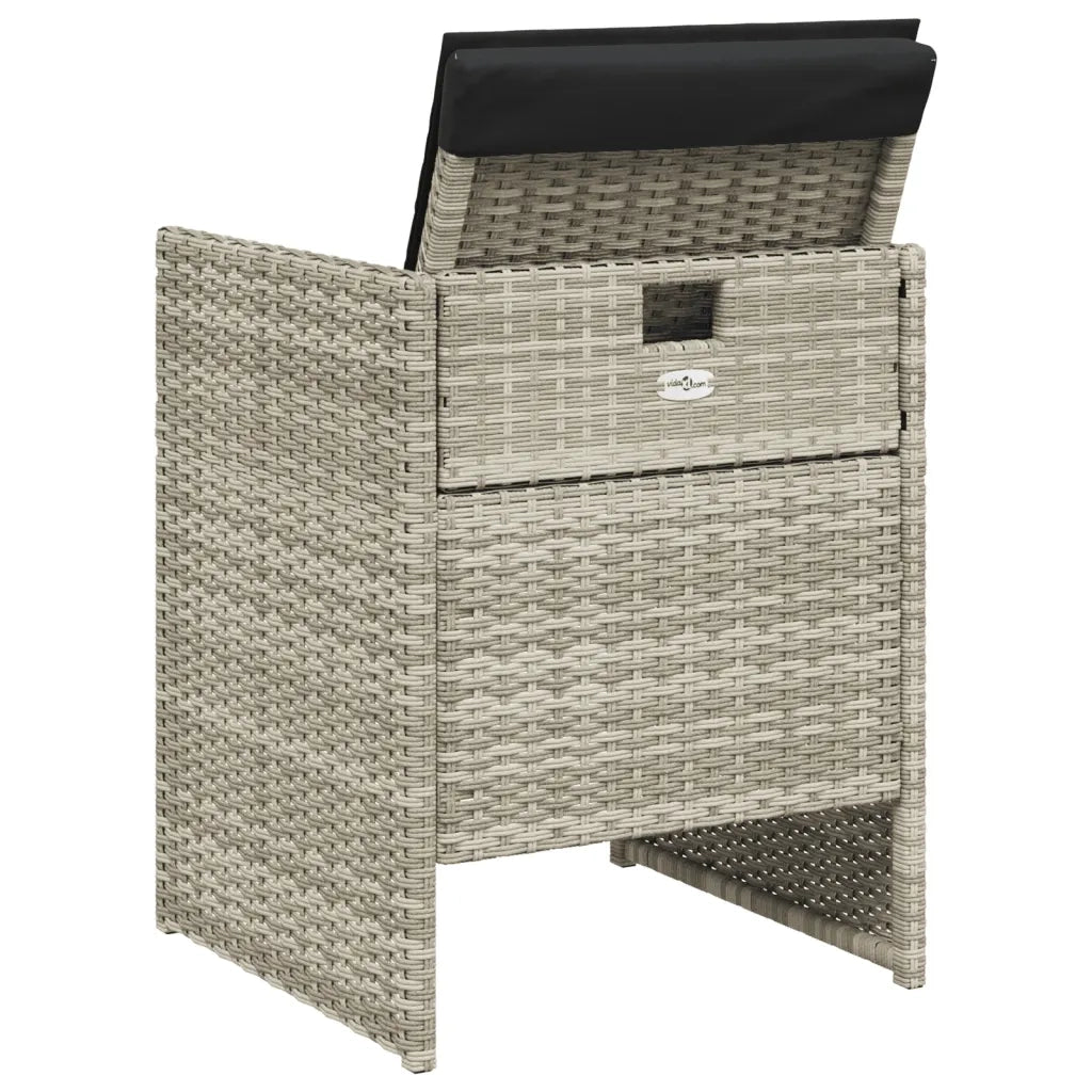 Sedie da Giardino con Cuscini 4 pz | Sedie da Esterno Grigio Chiaro in Polyrattan