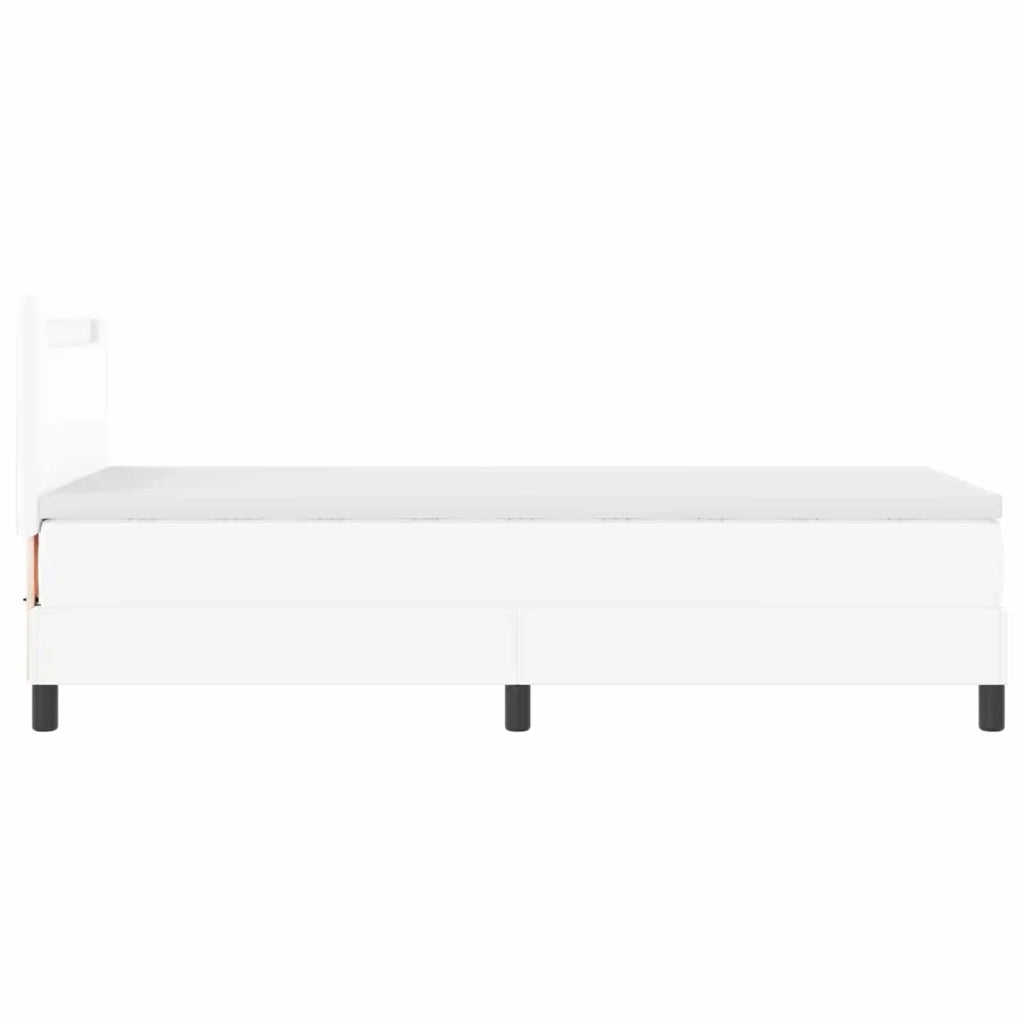 Letto a molle con materasso Bianco 90 x 200 cm Pelle sintetica 3339033