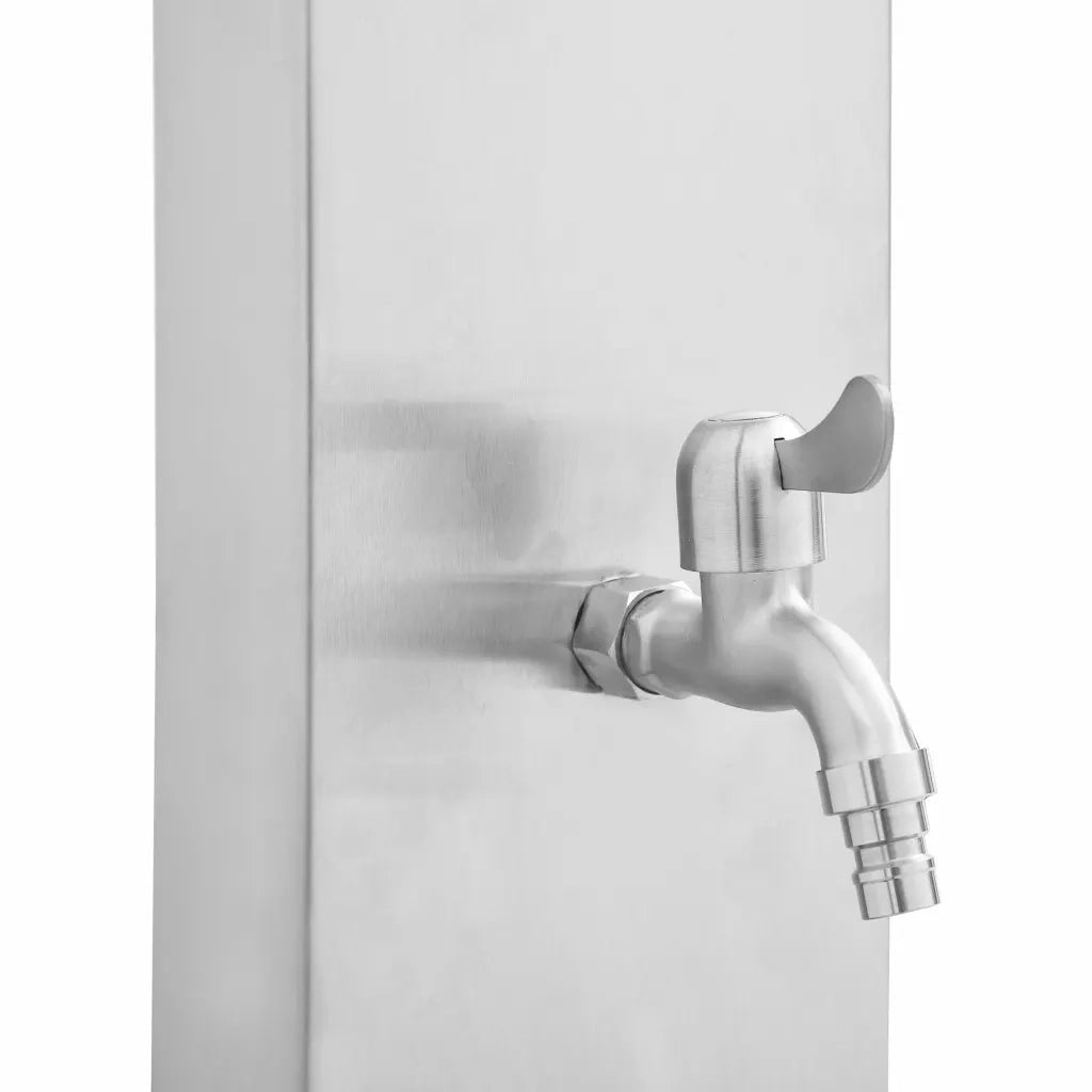 Doccia da Esterno con Piatto in WPC Acciaio Inossidabile cod mxl 53722