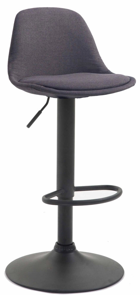 Sgabello di design KIEL in tessuto nero,grigio scuro