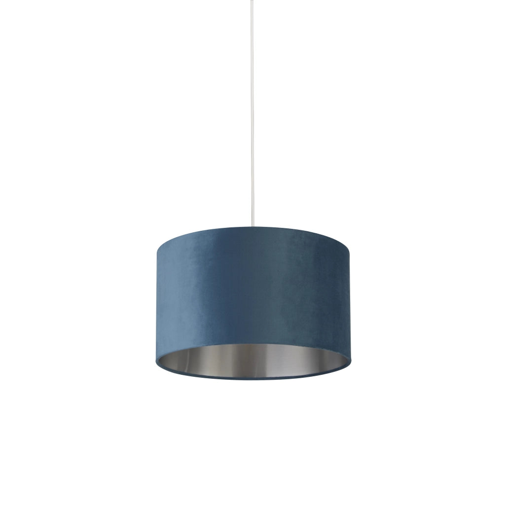 Paralume Contemporaneo Tamburo Tessuto Verde Argento 1 Luce D38Cm