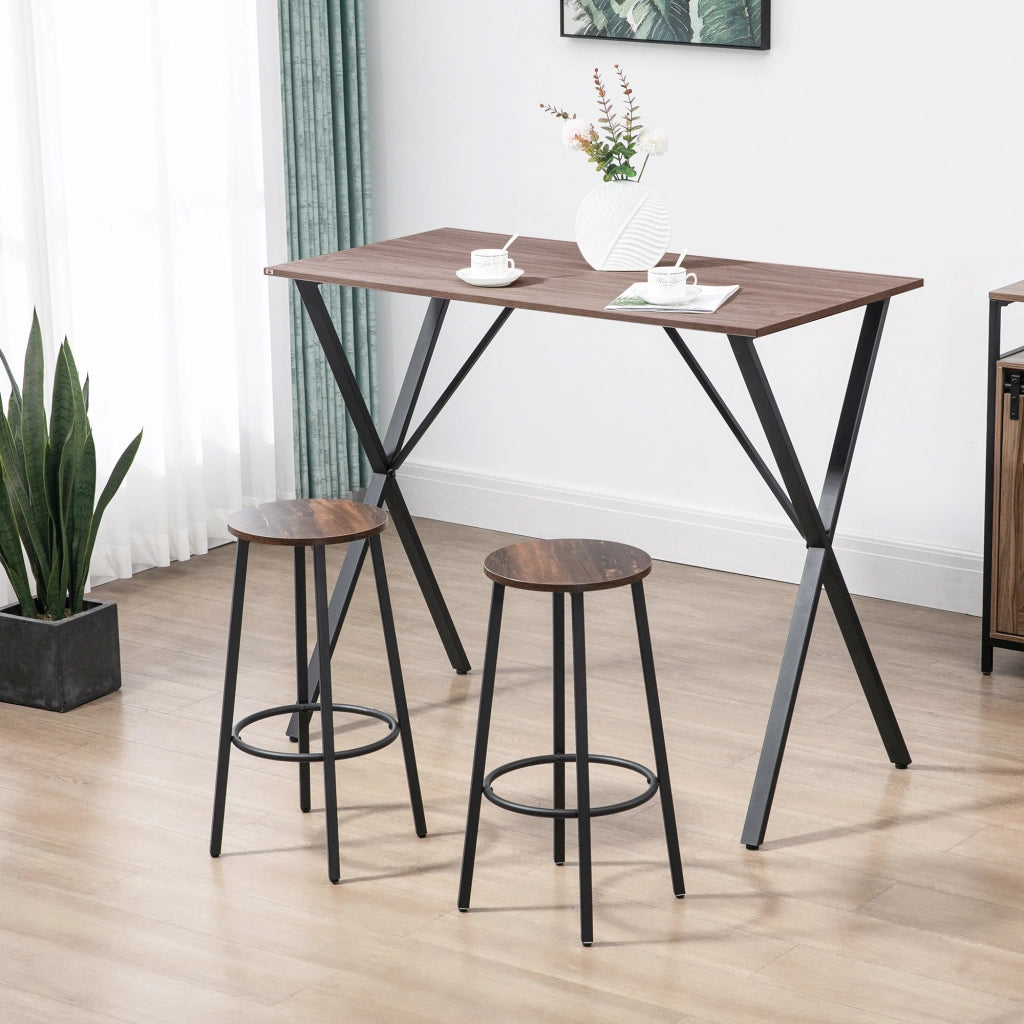 Sgabelli da Bar Set 2 Pezzi ¨C Zephmum ¨C Grigio Metallo 42x42x65