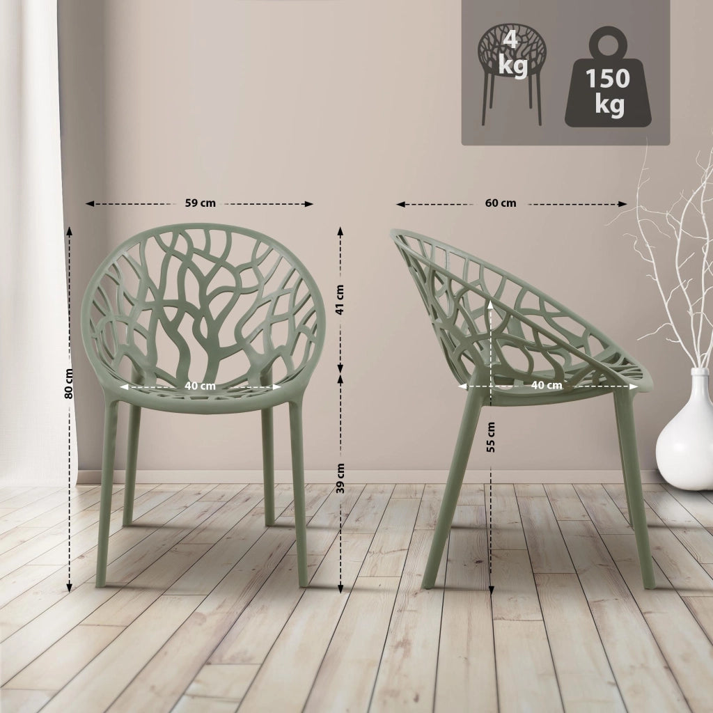 Set 4 sedie da giardino HOPE oliva