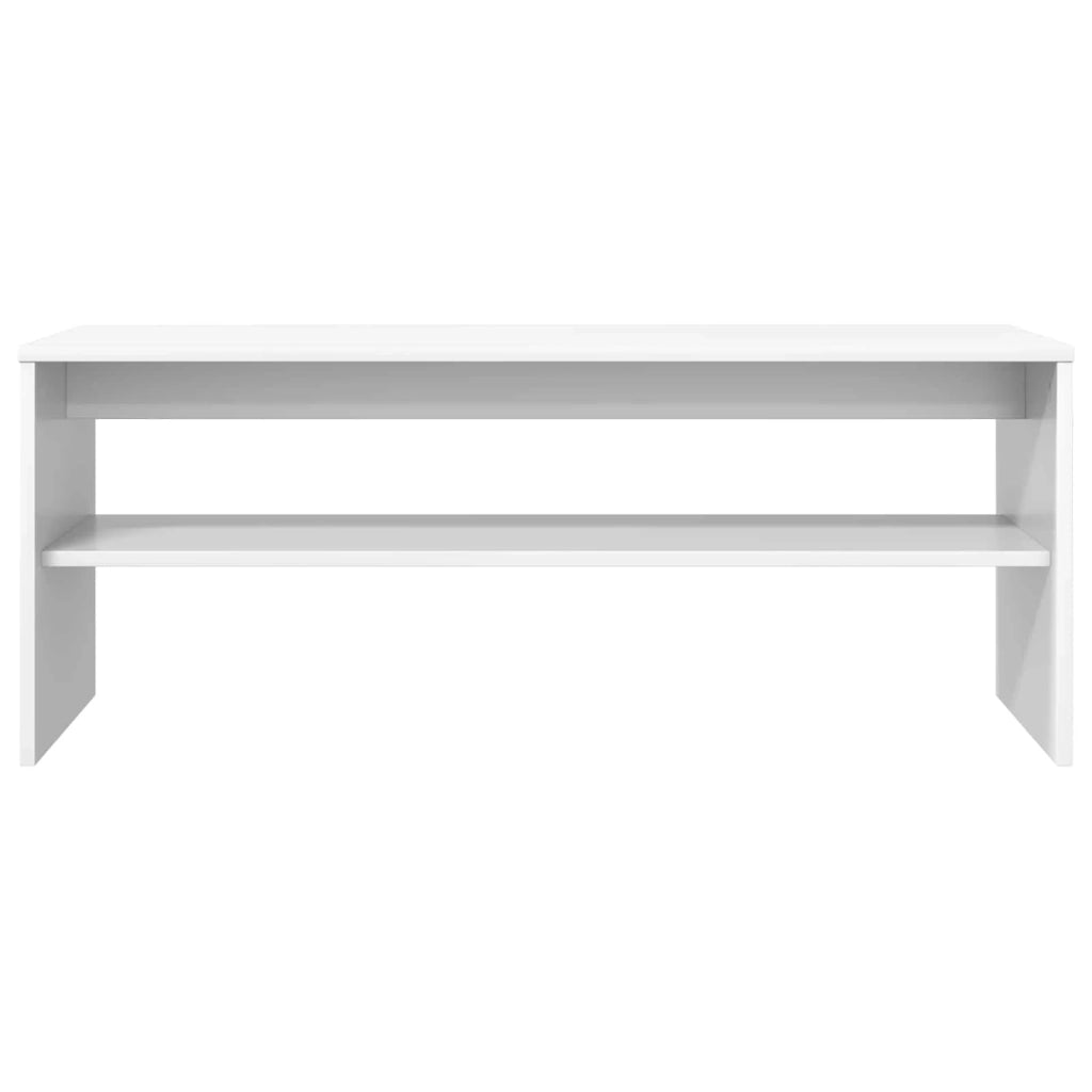 Mobile porta TV rettangolare moderno 100 x 35 x 40 cm contenitore elegante e funzionale in legno ingegnerizzato bianco 02_0058353