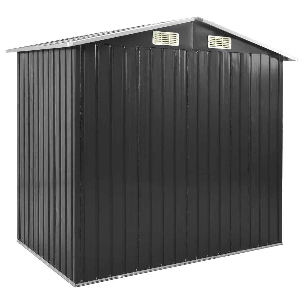 Casetta da giardino cabina ripostiglio casetta da esterno robusta casetta per attrezzi con ripiano 205 x 130 x 183 cm ferro grigio 02_0022222
