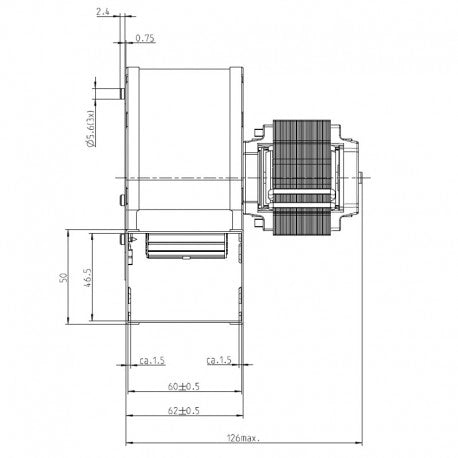 Ventilatore centrifugo EBM RLD85/4200A32-3030LH-612 motore dx