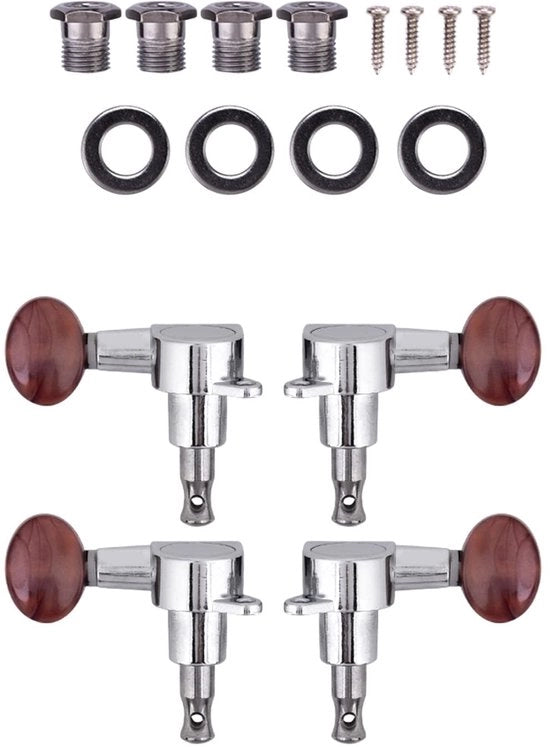 Set di 4 Chiavi per Ukulele - Macchine Testa a Guscio - Assemblaggio Facile - Resistente alla Ruggine - Alta Stabilità - Chiavi per Ukulele