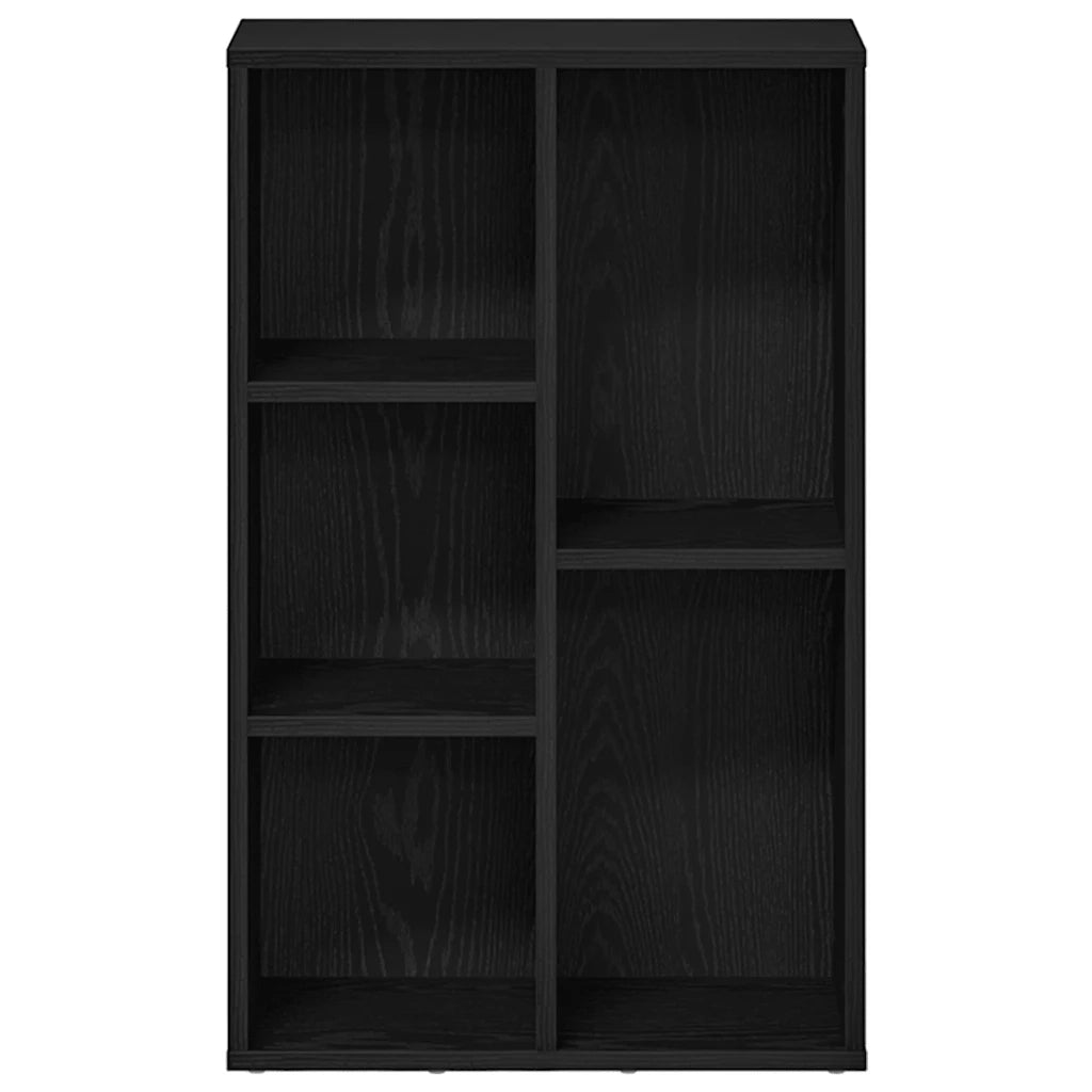 Libreria-Scaffale per Libri-Mobile di Stoccaggio Rovere Nero 50x25x80 cm in Legno Multistrato