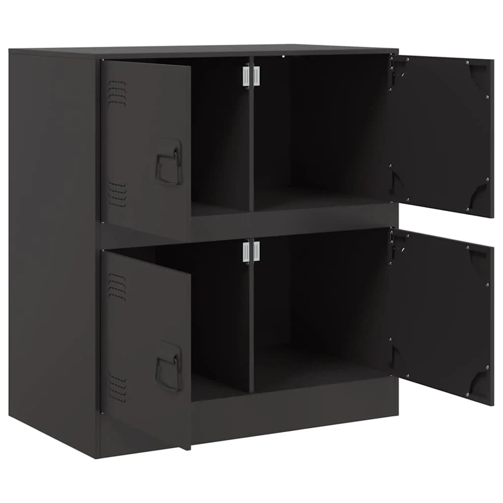 Buffet credenza cassettiera armadio mobile contenitore organizer per cucina soggiorno salotto 67 x 39 x 73 cm acciaio nero 02_0036014