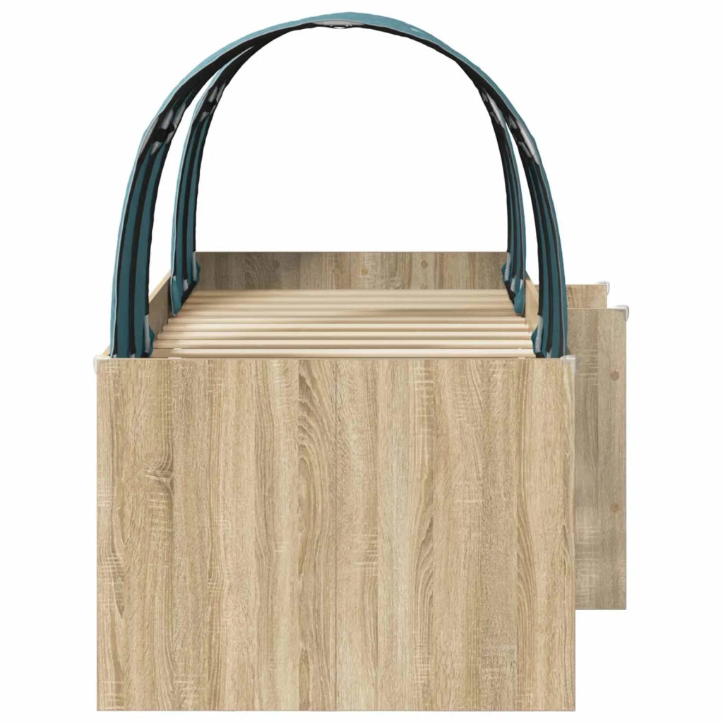 Letto con Tunnel 3 pz Rovere Sonoma e Azzurro 3423552