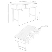 Console rettangolare in noce, legno grigio scuro opaco e acciaio nero