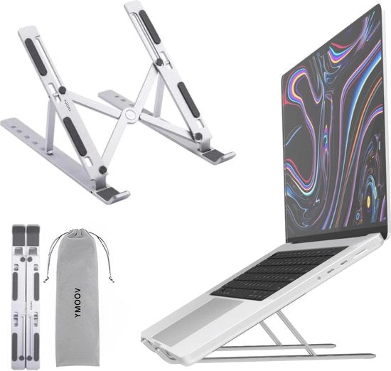 Supporto Ergonomico per Laptop e Tablet da 9 a 16 Pollici - Altalena per Laptop Opaca in Metallo con Regolazione di Inclinazione