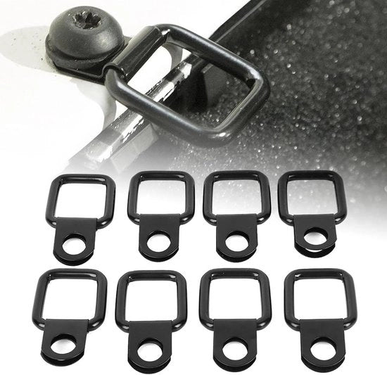 Allestimento Plus - Profilo in Alluminio Nero, Ganci, Viti di Montaggio, 8 Pezzi, Anelli D Forti