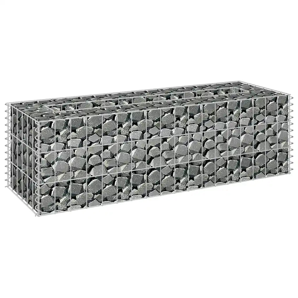 Gabbione Fioriere | Cassetta per fiori | Letto Rialzato in Acciaio Zincato 90x30x30 cm