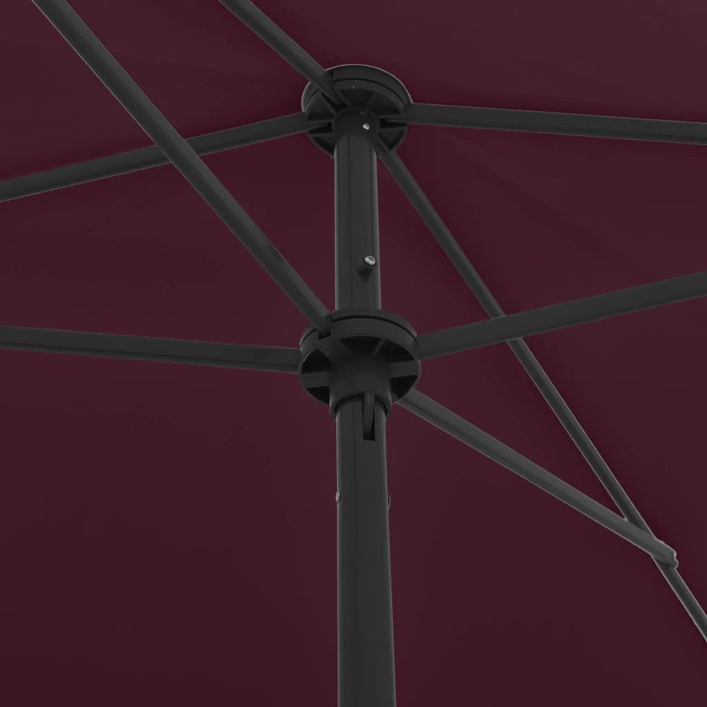 Ombrellone da spiaggia 200 x 125 cm rosso bordeaux 02_0008404