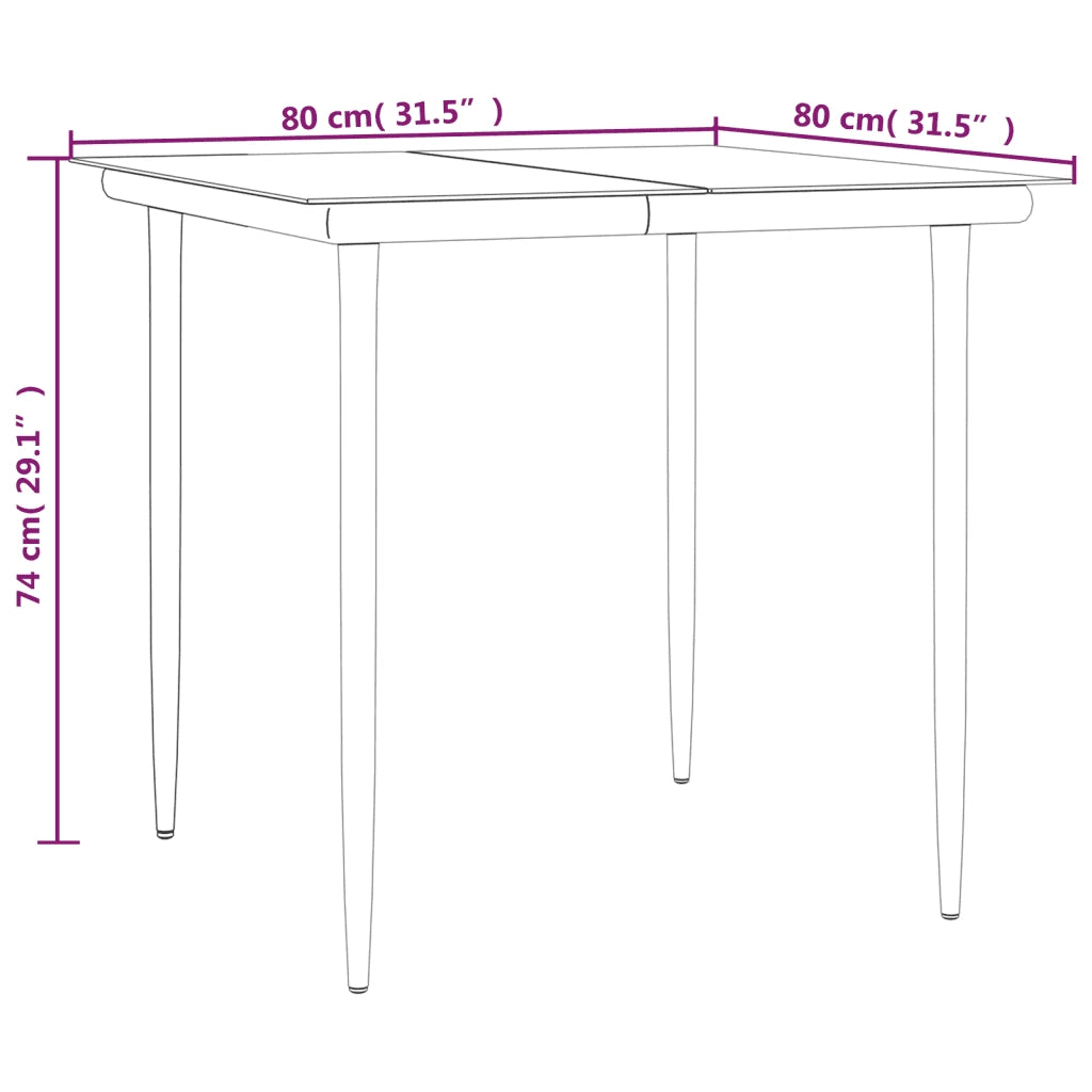 Set da Pranzo da Giardino 5 pz Nero con Cuscini in Polyrattan 3213597