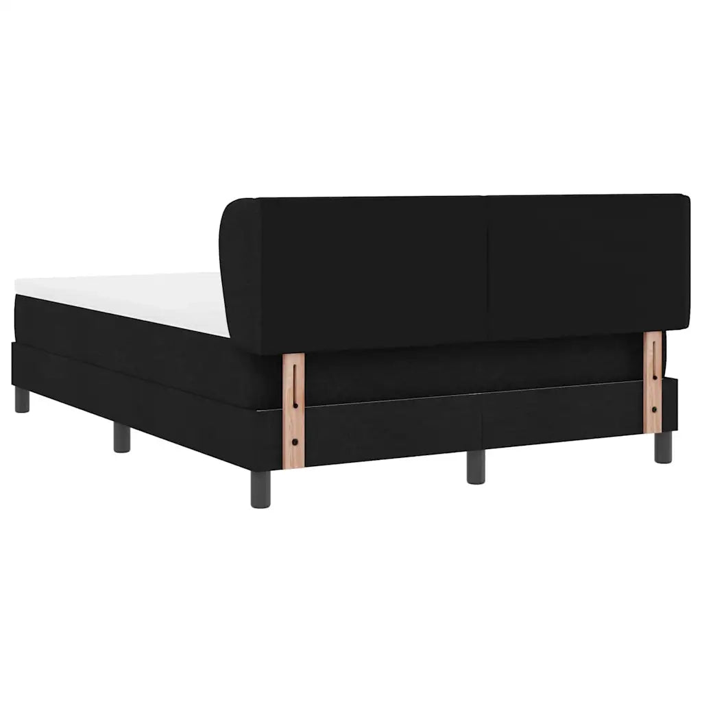Letto a molle con materasso Nero 140 x 190 cm Tessuto 3340082