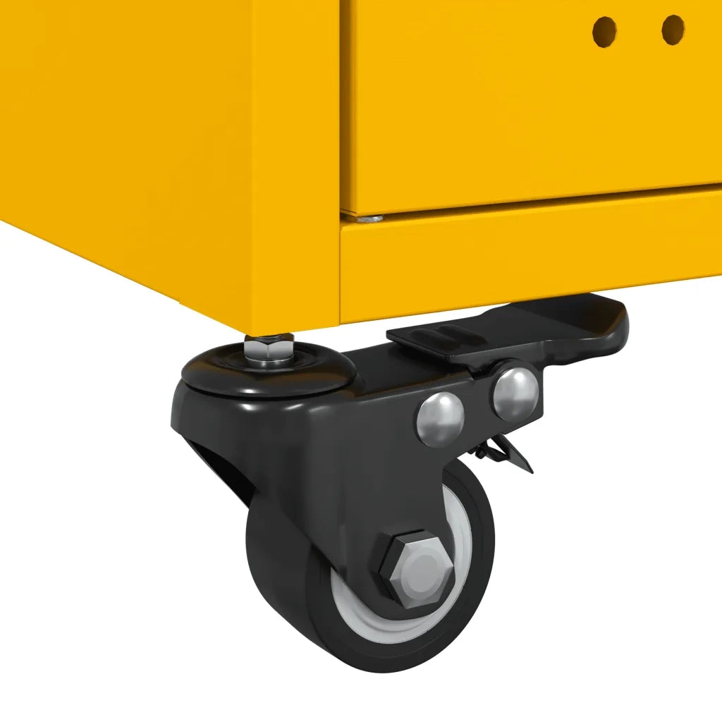 Tavolino Giallo Senape 68x50x43,5 cm Acciaio Laminato a Freddo