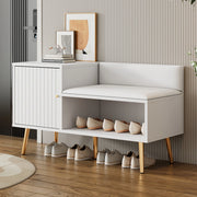 Panca Scarpiera con Seduta Imbottita e Schienale ¨C MINIMAL ¨C Bianco, Metallo, 100x40x58 cm