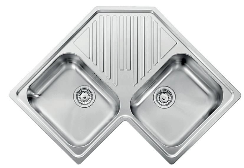 CM Ilaria 83x83 2V Lavello ad incasso Angolo Acciaio inossidabile