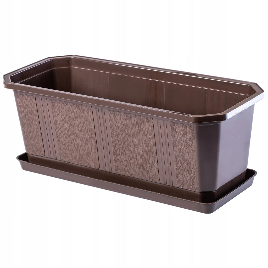 Vaso da fiori per balcone KADAX da 40 cm con supporto e balaustra.