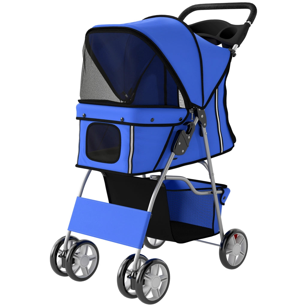 Carrozzina Pieghevole per Cani Gatti ¨C zephmum ¨C Blu