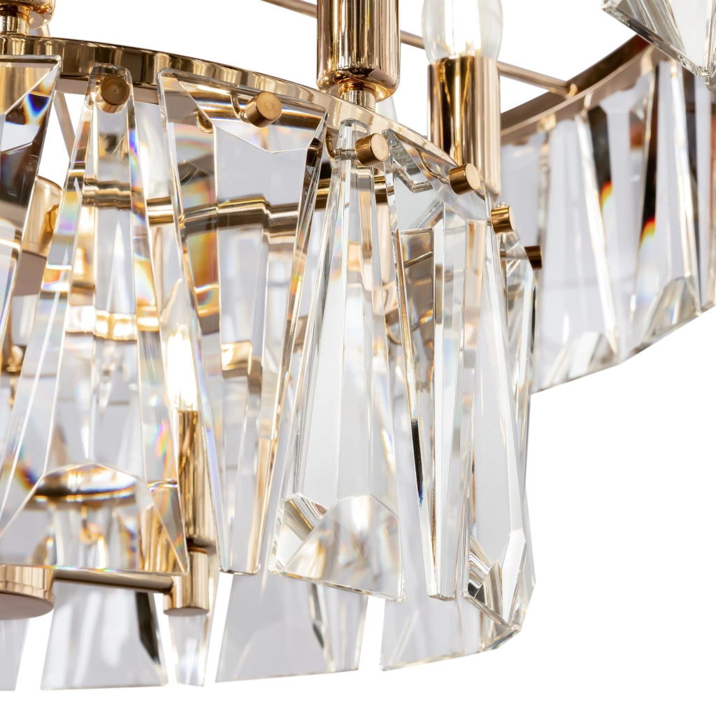 Maytoni Lampadario contemporaneo Puntes 12 luci E14 oro metallo cristalli